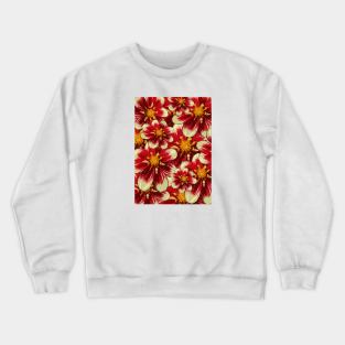 Red Hibiscus Floral Pattern Crewneck Sweatshirt